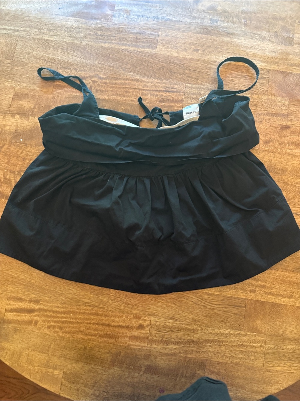 Maeve Black Bandeau-Style Tank Top with Adjustable Straps